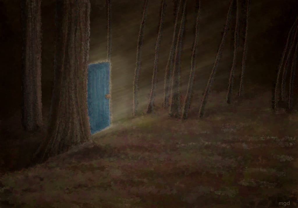 Digital art, See the forest for the door