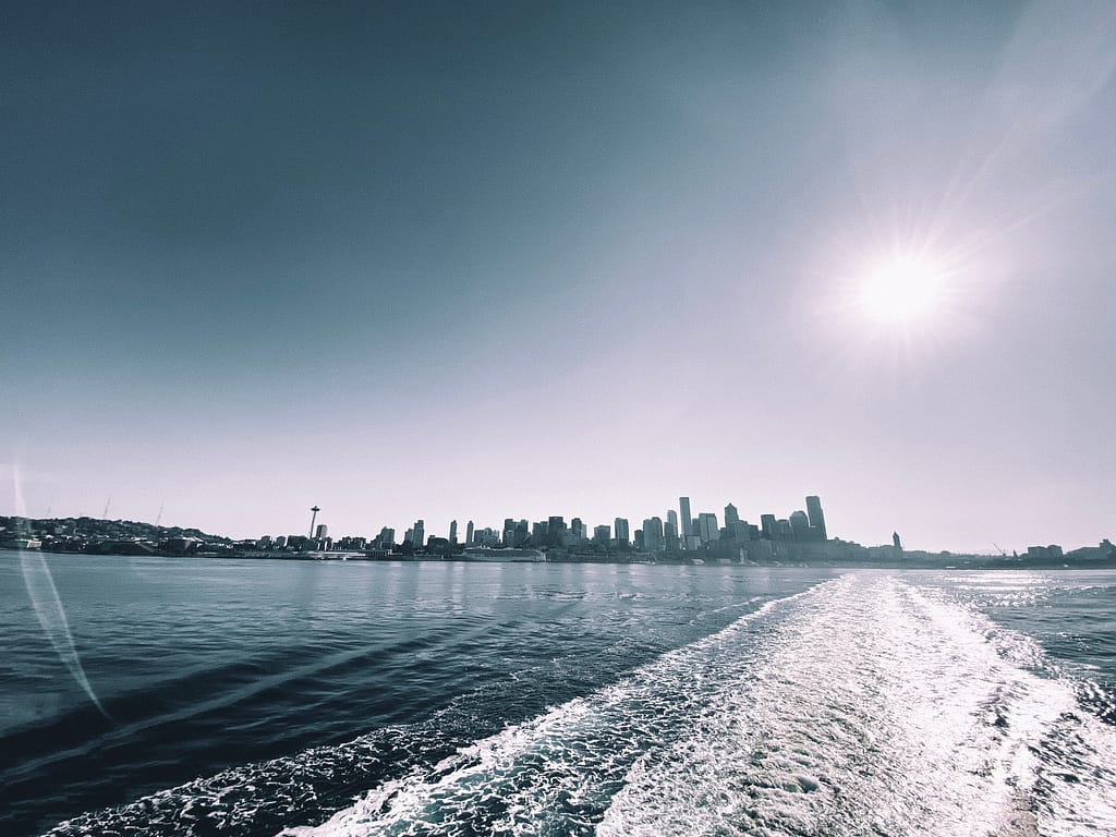 Seattle skyline as seen from a ferry